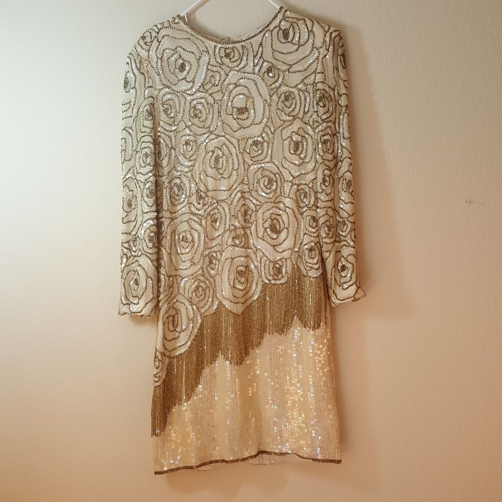 Evening Sequin bedded dress, size L, A13